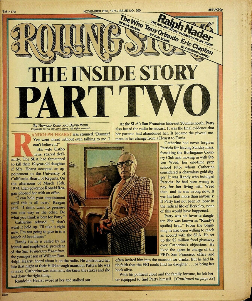 Rolling Stone November 20 1975 Randolph Hearst Ralph Nader 072820ame