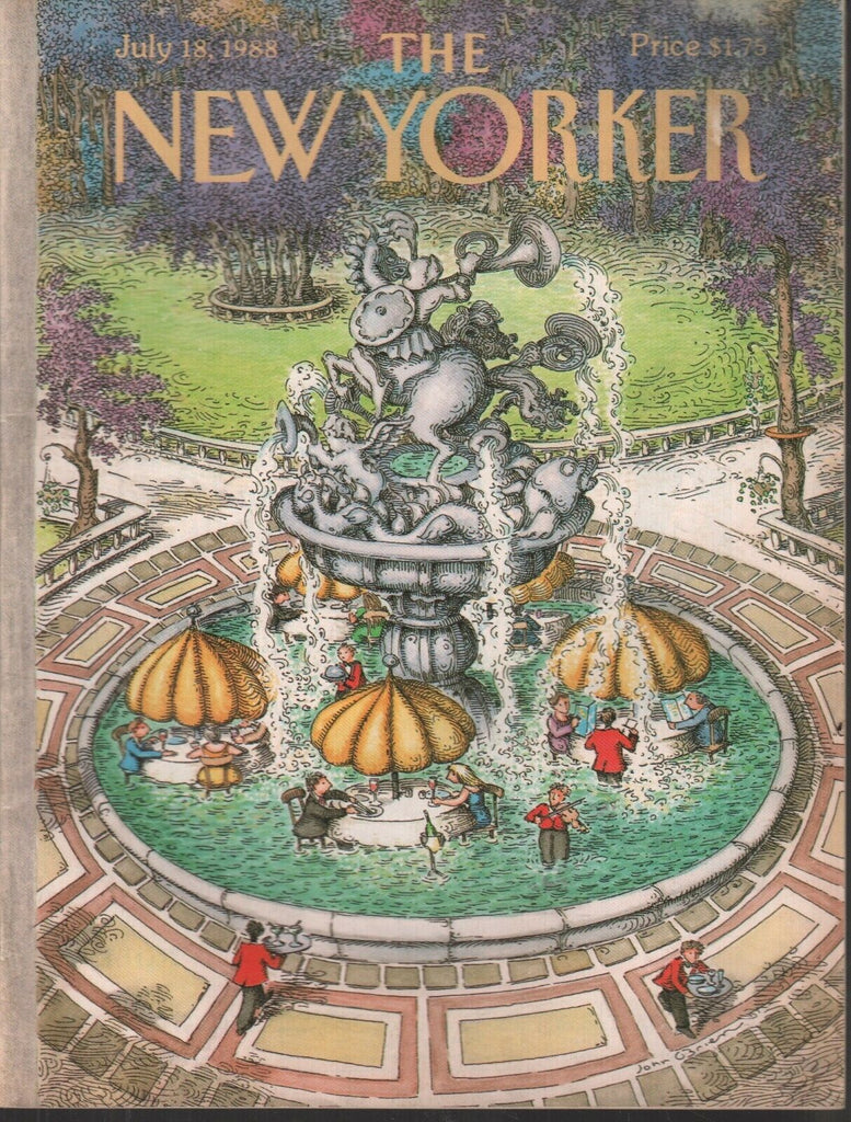 The New Yorker July 18 1988 John O'Brien Fountain Cover Amos Elon 121819AME