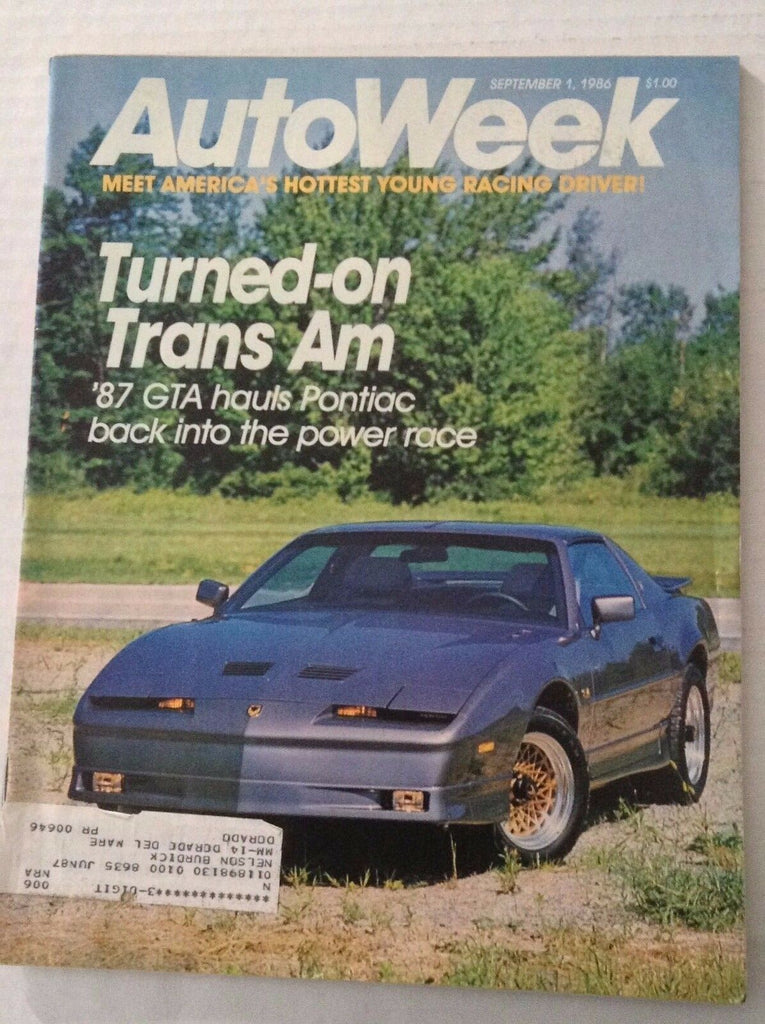 Autoweek Magazine Turned-On Trans Am September 1, 1986 011617RH