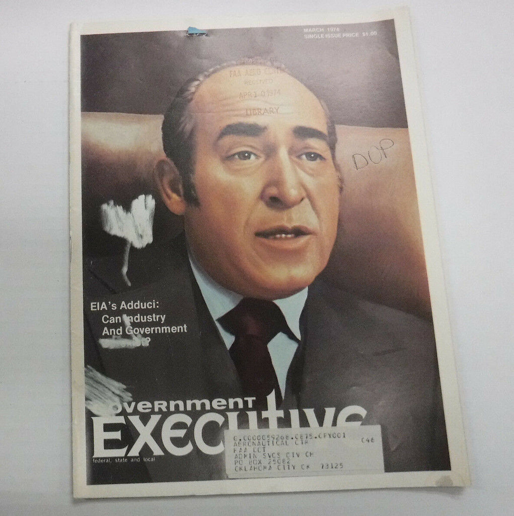 Government Executive Magazine EIA's Adduci March 1974 FAL FAA 102516R