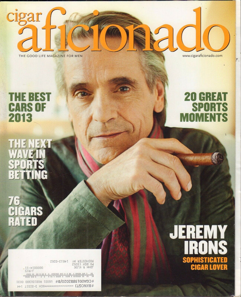 Cigar Aficionado April 2013 Jeremy Irons w/ML Vg 010317DBE2