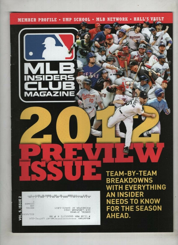 MLB Insider's Club Magazine 2012 Preview Issue Vol.5 No.2 2012 021721nonr