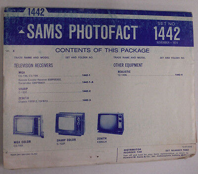 Sams Photofact Magazine MGA & Sharp C-1331 Zenith No.1442 November 1974 022515r