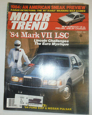 Motor Trend Magazine '84 Mark VII LSC '84 Ford Expo August 1983 041515R