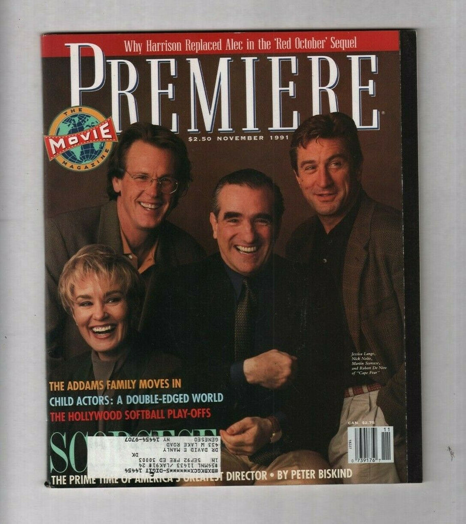 Premiere Mag Jessica Lange Nick Nolte Martin Scorsese November 1991 012920nonr