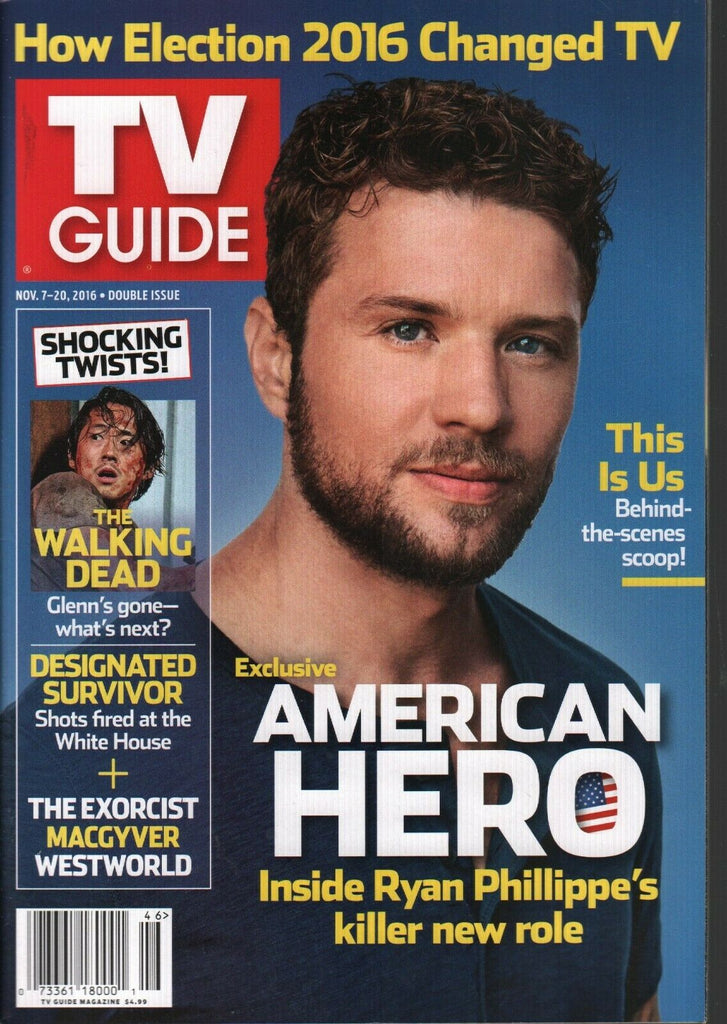 TV Guide Nov 7-20 2016 Ryan Phillippe Glenn The Walking Dead 022120AME