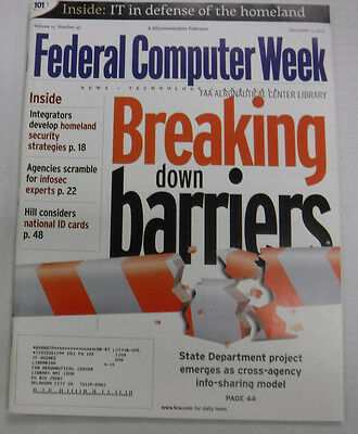 Federal Computer Week Magazine Breaking Down Barriers December 2001 071415R