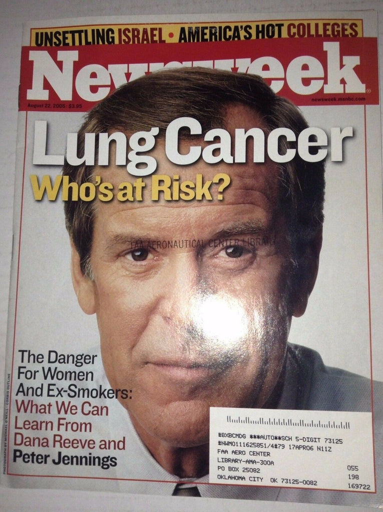 Newsweek Magazine Dana Reeve Peter jennings August 22, 2005 FAL 042717nonrh