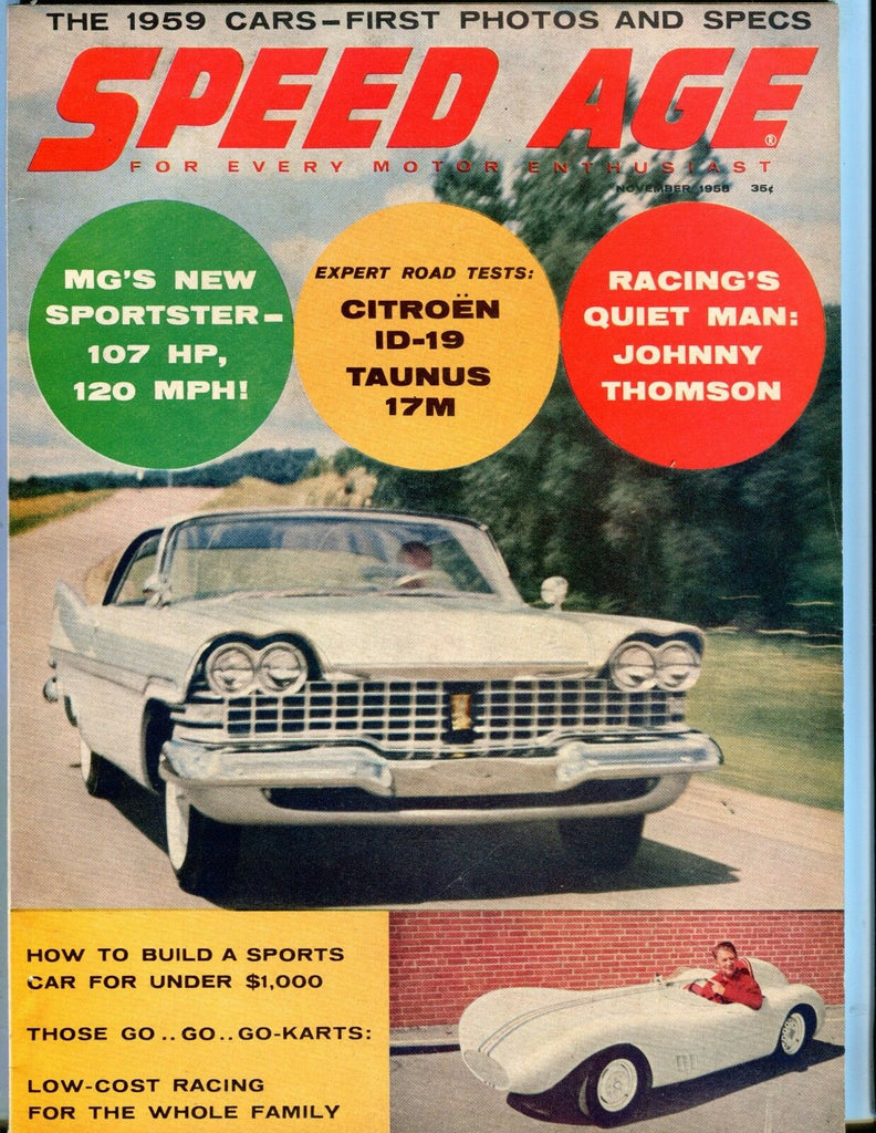 Speed Age Magazine November 1958 MG Sportster VG No ML 052117nonjhe