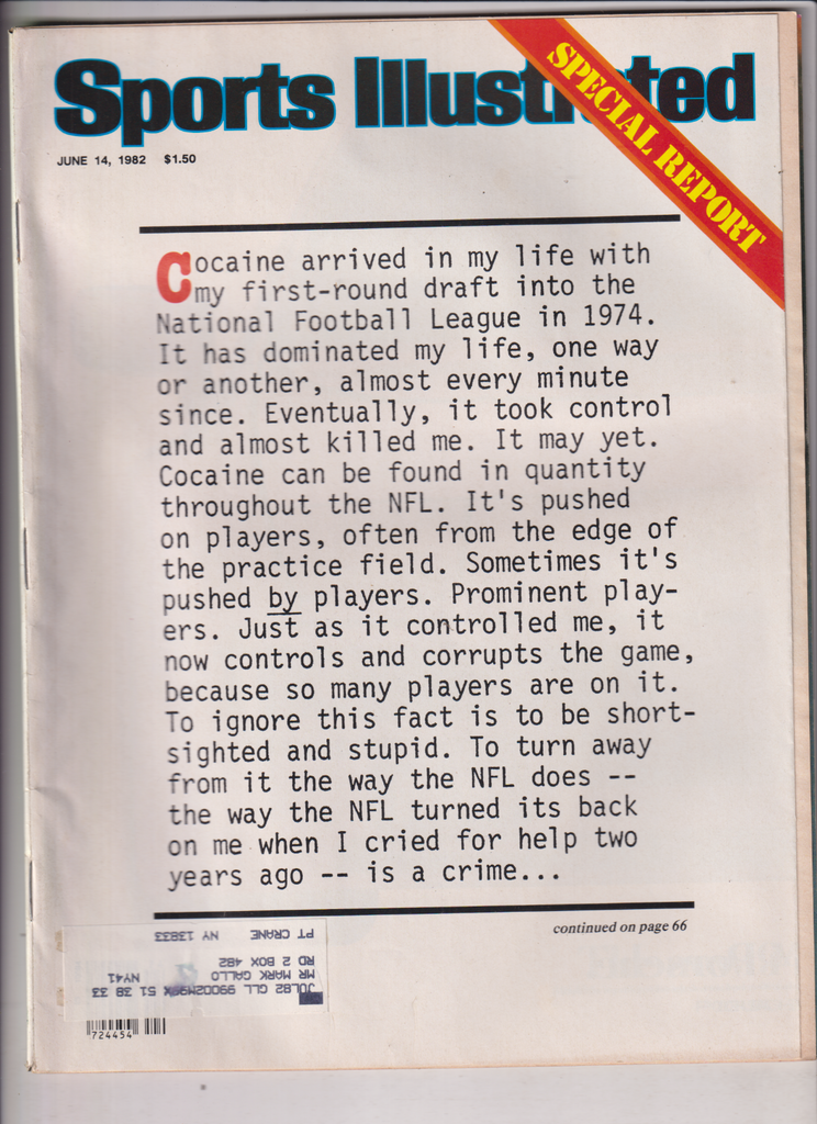 Sports Illustrated Mag Cocaine Coming Special June 14, 1982 011320nonr