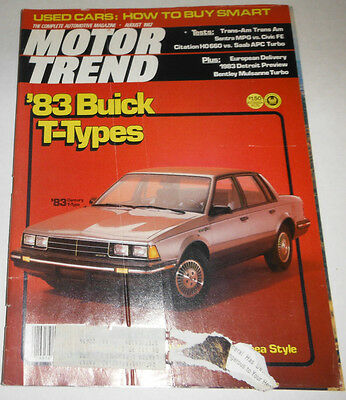 Motor Trend Magazine '83 Buick T-Types & Trans-Am August 1982 080514R1