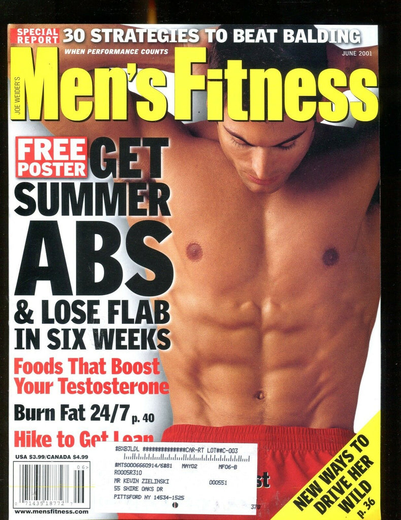 Men's Fitness Magazine June 2001 Summer Abs EX w/ML 012417jhe