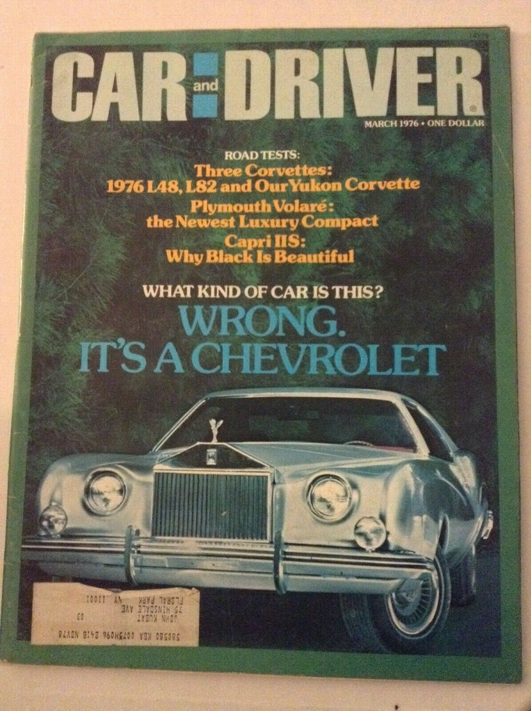 Car And Driver Magazine Three Corvette Road Tests March 1976 061219nonrh