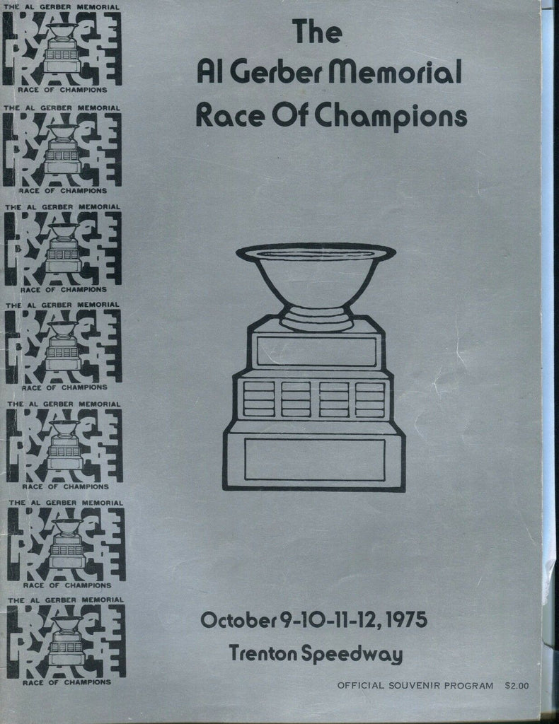 Al Gerber Memorial Race Of Champions 1975 Trenton Racing Program EX 033117nonjhe