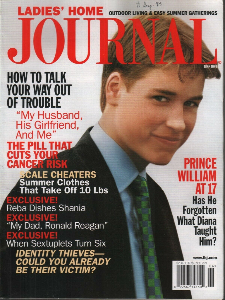 Ladies Home Journal June 1999 Prince William Reba Princess Diana 100419AME3