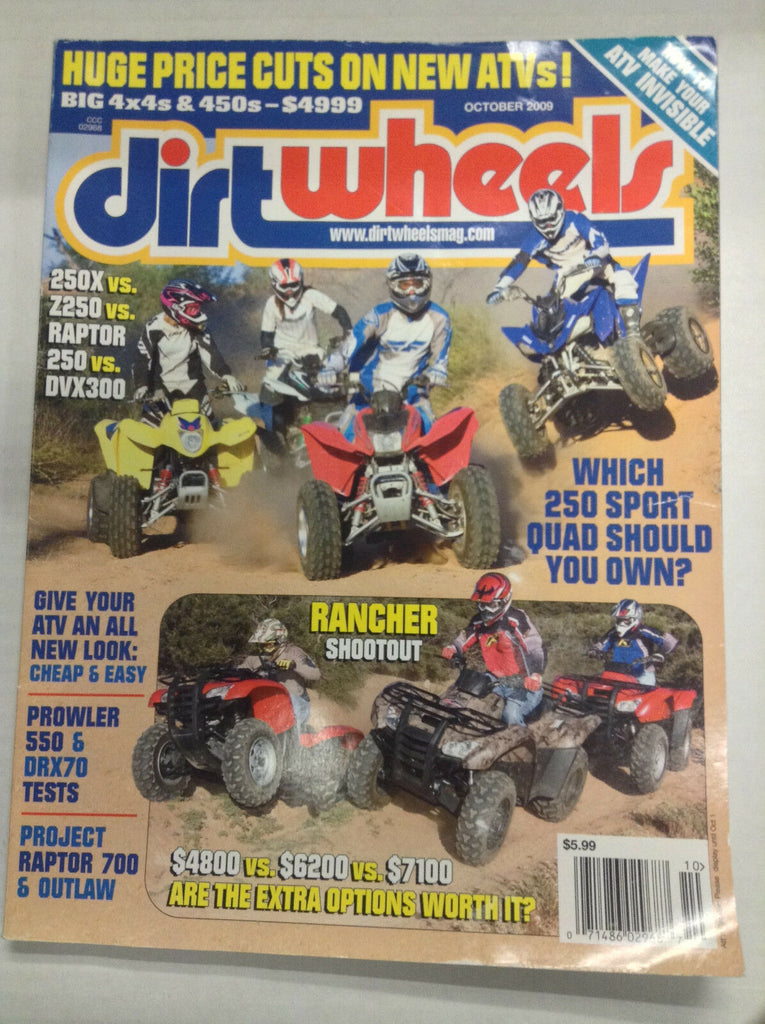 Dirt Wheels Magazine 250X Vs Z250 Vs Raptor 250 October 2009 032617nonR