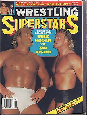 Wrestling Superstars April 1992 Hulk Hogan, Sid Justice,Harley Race VG 072916DBE