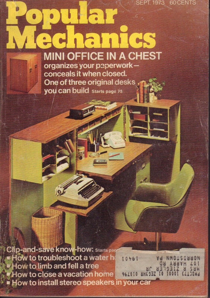 Popular Mechanics Magazine September 1973 Mini Office 090117nonjhe