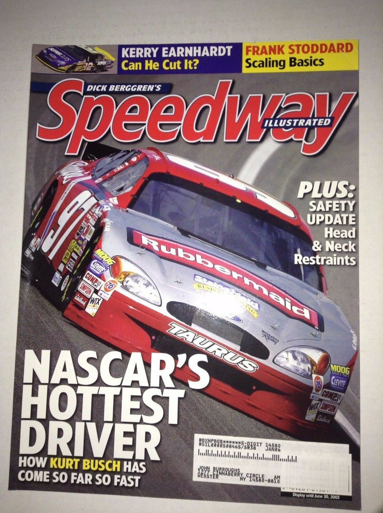 Speedway Illustrated Magazine Kurt Busch Safety Update July 2003 041217nonrh