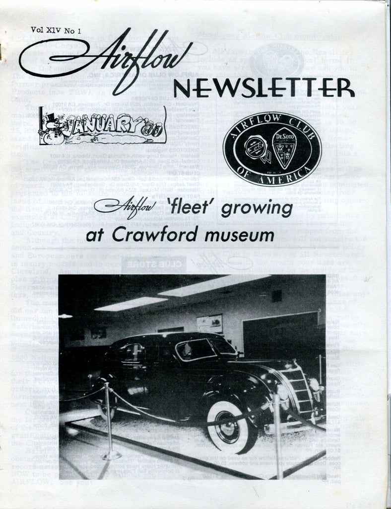 Airflow Newsletter January 1980 Chrysler DeSoto EX No ML 031017nonjhe
