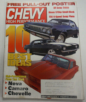 Chevy High Performance Magazine 10 Best Ideas August 2000 072415R