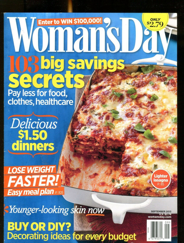 Woman's Day Magazine September 2013 EX No ML 012617jhe