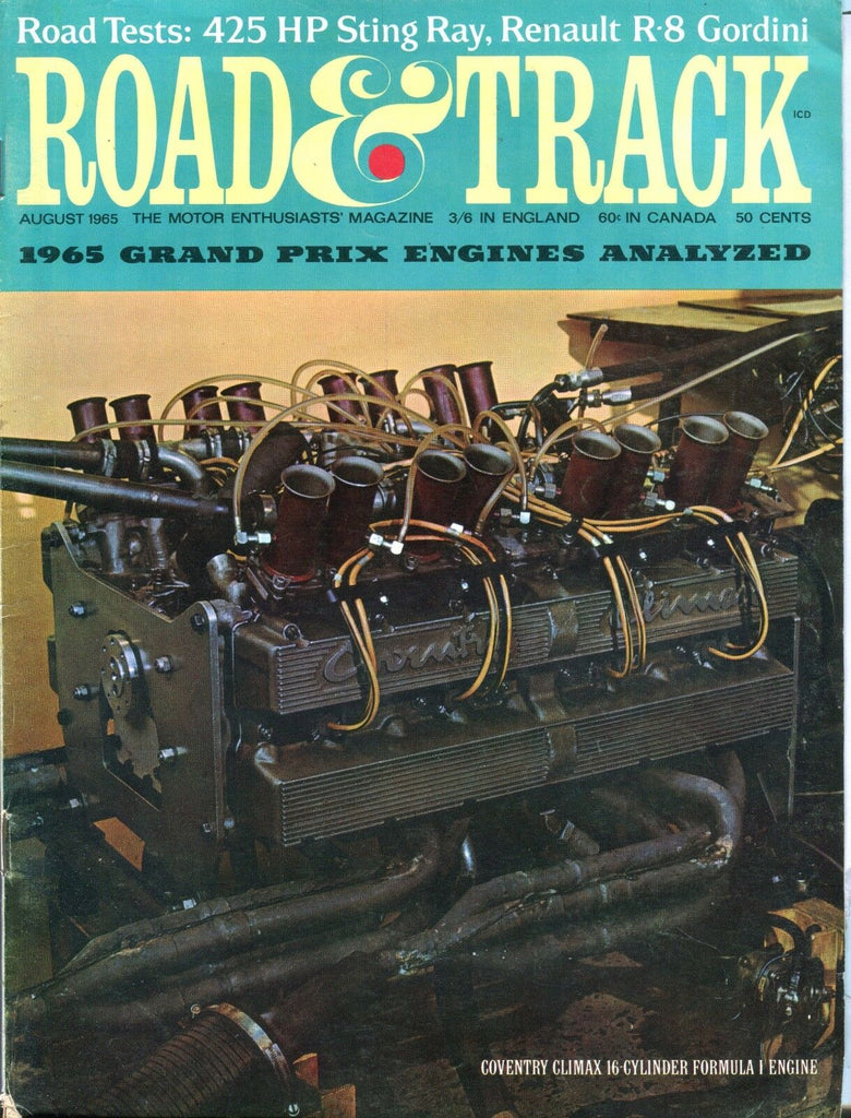 Road & Track Magazine August 1965 Coventry Climax VG No ML 031617nonjhe