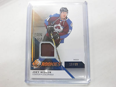 2014-15 SP Game-Used Hockey Joey Hishon Avalanche Patch Card jh1