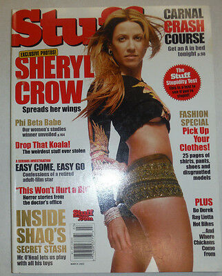 Stuff Magazine Sheryl Crow & Phi Beta Babe & Shaq March 2002 NO ML 021115R