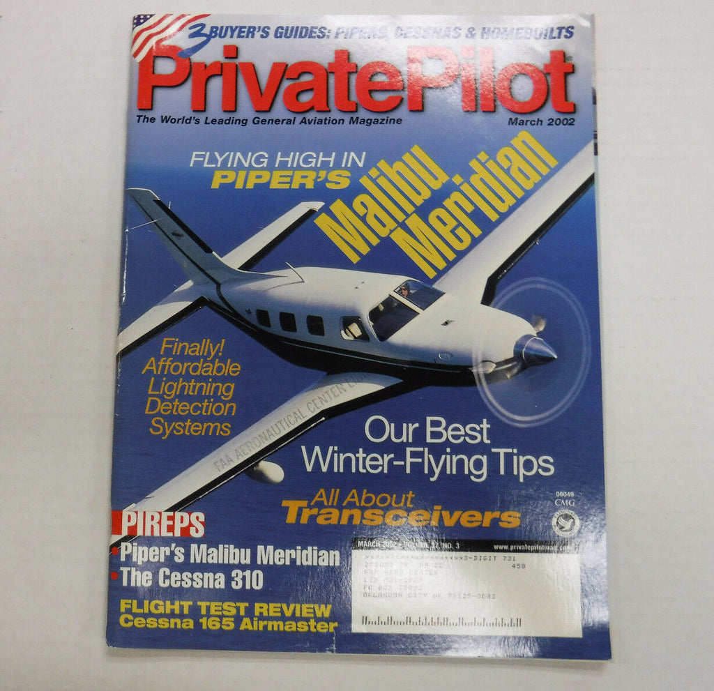Private Pilot Magazine Malibu Meridian March 2002 FAL FAA 110816R