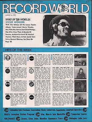 Record World AUgust 4 1973 Stevie Wonder w/ML EX 010416DBE