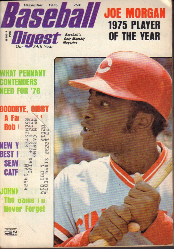 Baseball Digest Magazine December 1975 Joe Morgan 072417nonjhe