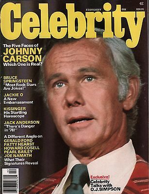 Celebrity Magazine February 1976 Johnny Carson, O.J. Simpson EX 112315DBE2