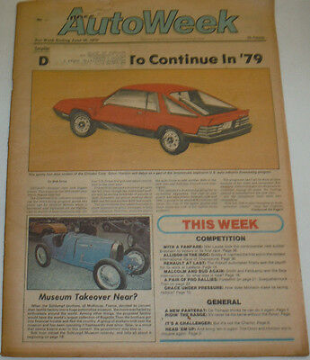 AutoWeek Magazine Sporty Two Door Chrysler Corp June 1978 123014R