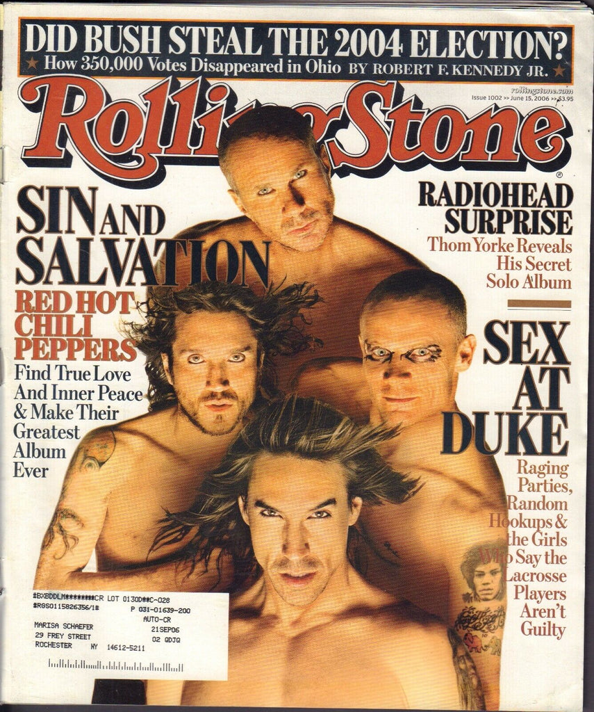 Rolling Stone June 15 2006 Red Hot Chili Peppers, Radiohead w/ML 082516DBE