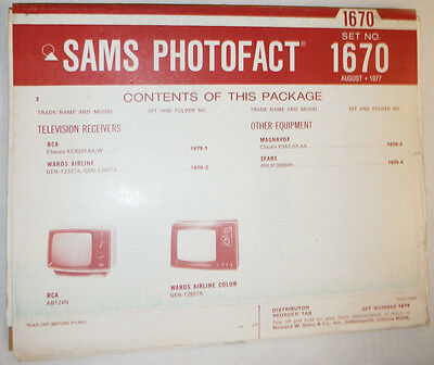 Sams Photofact Magazine RCA & Magnavox No.1670 August 1977 022515r