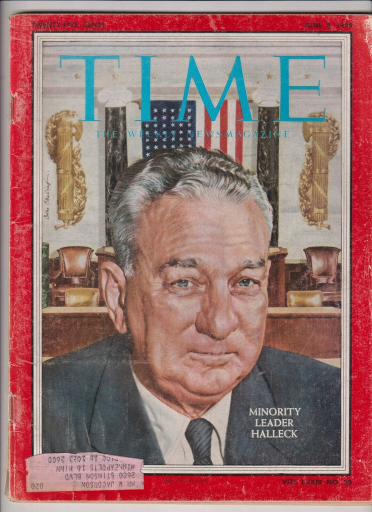 Time Magazine Minority Leader Charles Halleck June 8, 1959 111919nonr