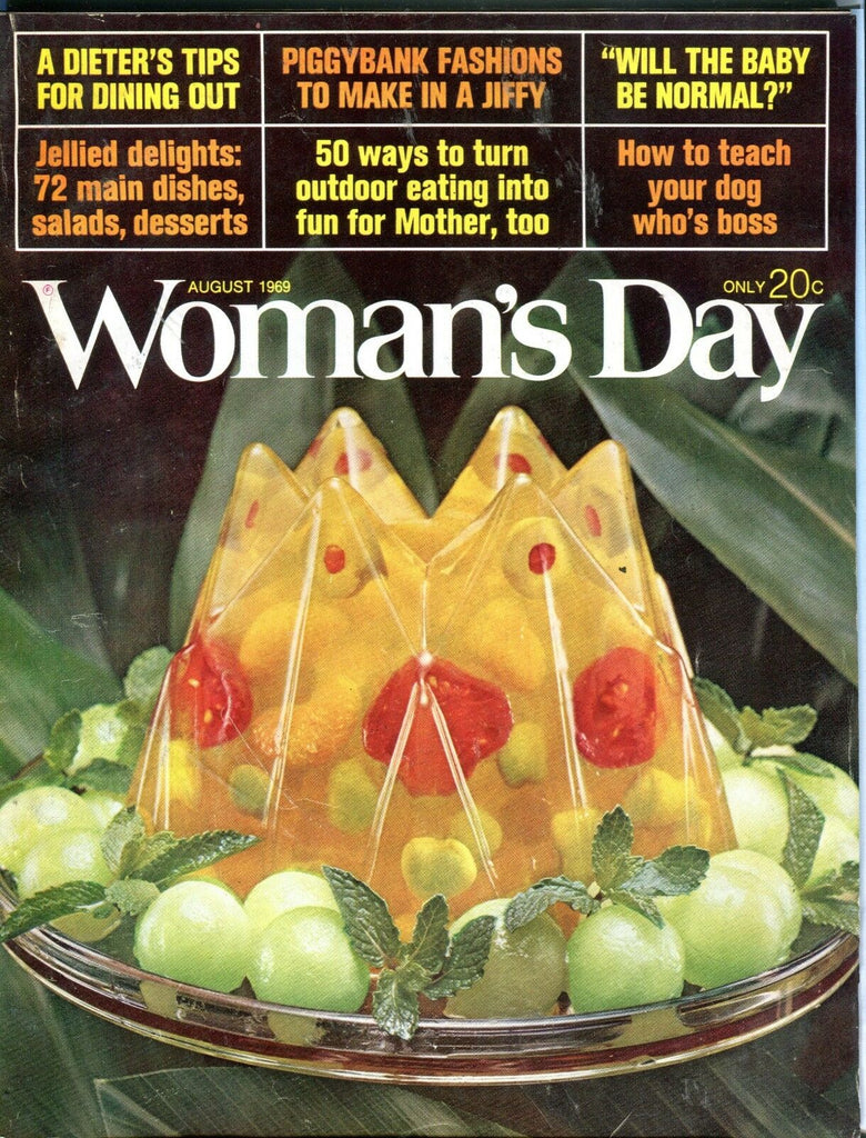 Woman's Day Magazine August 1969 Jellied Delights EX NO ML 091316jhe