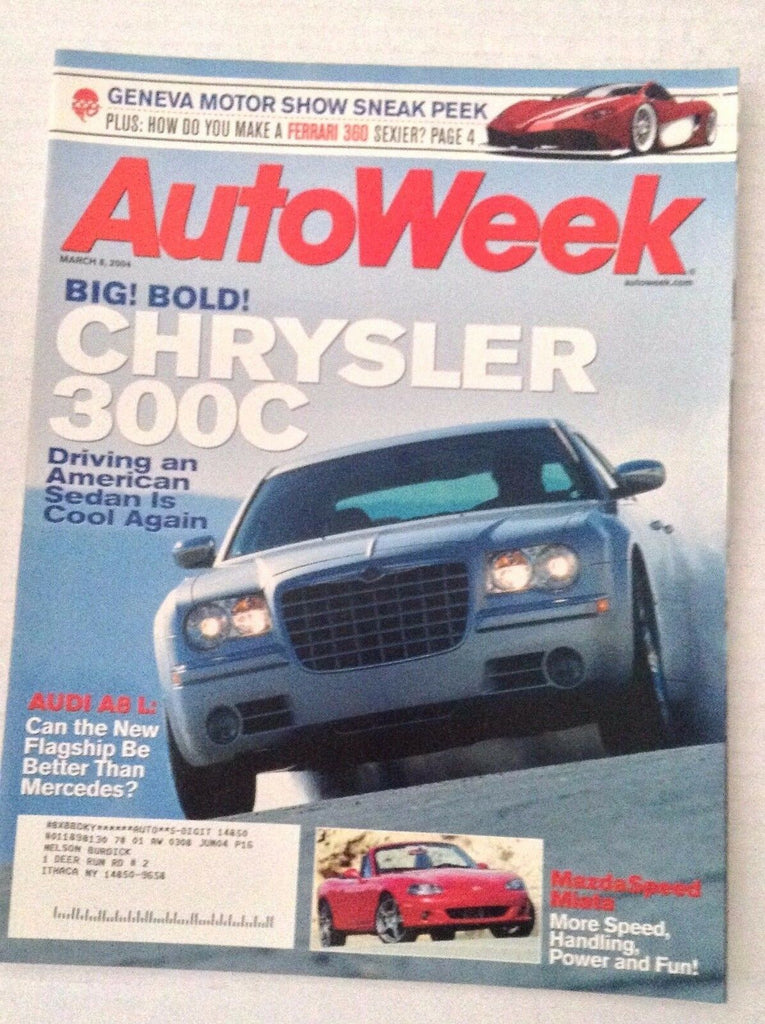 Autoweek Magazine Chrysler 300C Mazda Speed Miata March 8, 2004 020617RH