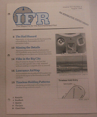 IFR Pilot Magazine The Hail Hazard August 1996 FAL 061815R