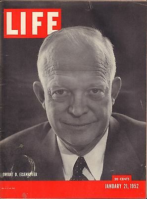 Life Magazine January 21 1952 Birthday, Dwight D. Eisenhower VG 042116DBE