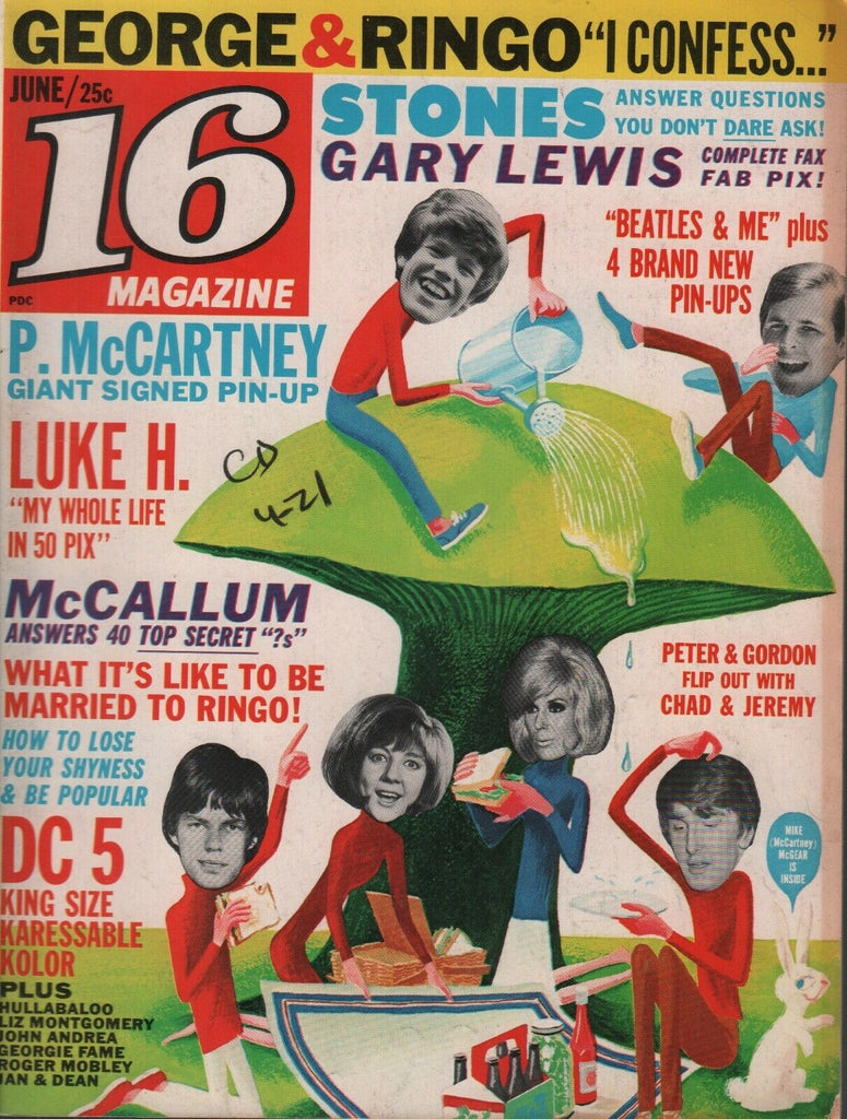 16 Magazine June 1965 The Rolling Stones Beatles Gary Lewis 100219AME