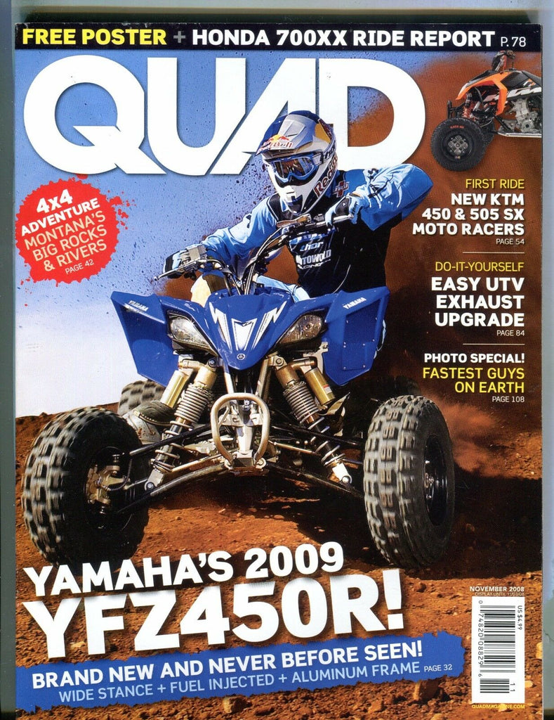 Quad Magazine November 2008 Yamaha YFZ450R EX No ML 032217nonjhe