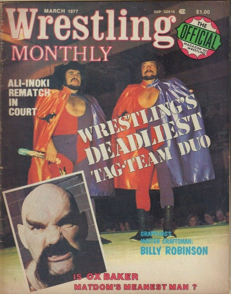 Wrestling Monthly March 1977 Ox Baker Billy Robinson 022019DBE