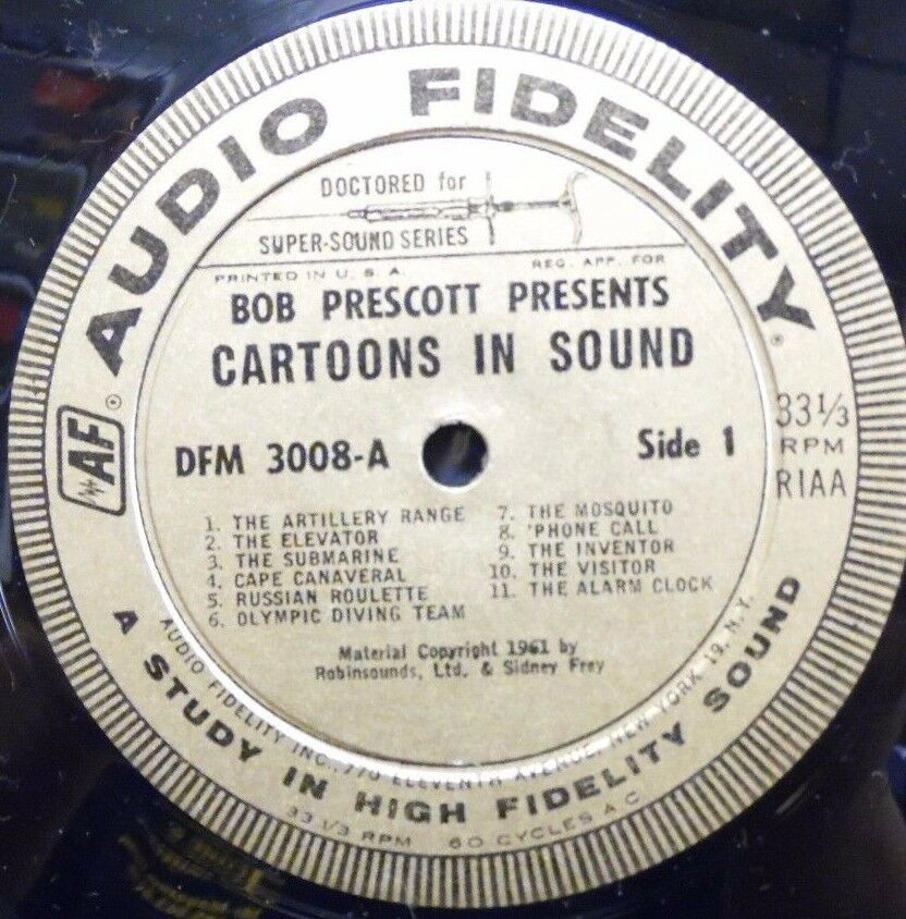 Bob Prescott presents Cartoons in Sound with Cy Harrice 33RPM 100116LLE