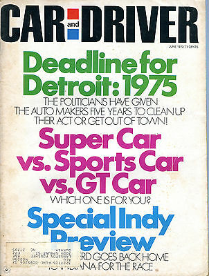 Car and Driver Magazine June 1970 Deadline for Detroit 1975 VGEX 020516jhe