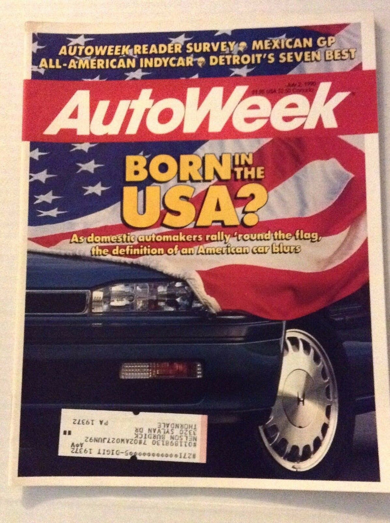 Autoweek Magazine Magazine Detroit's Seven Best July 2, 1990 011717RH