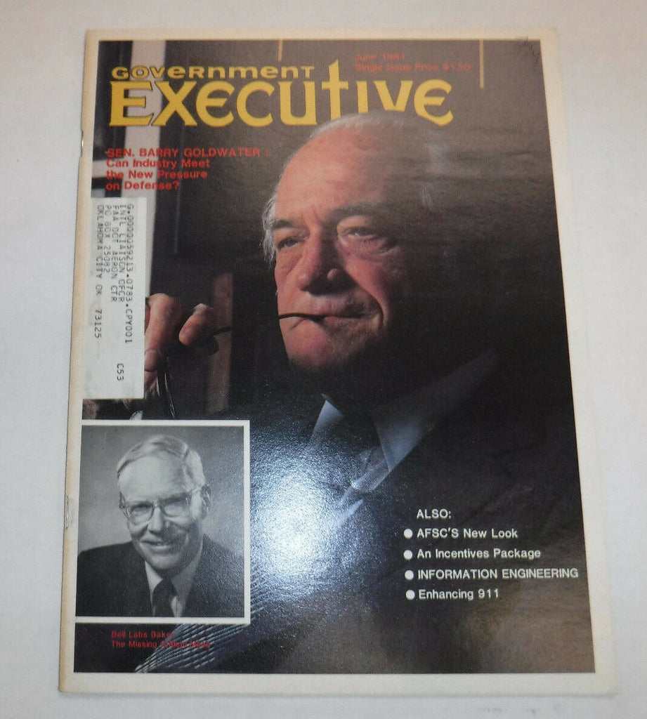 Government Executive Magazine Senator Barry Goldwater June 1981 FAA 110216R