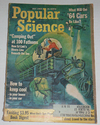 Popular Science Magazine Submarine At 100 Fathoms July 1963 120514R