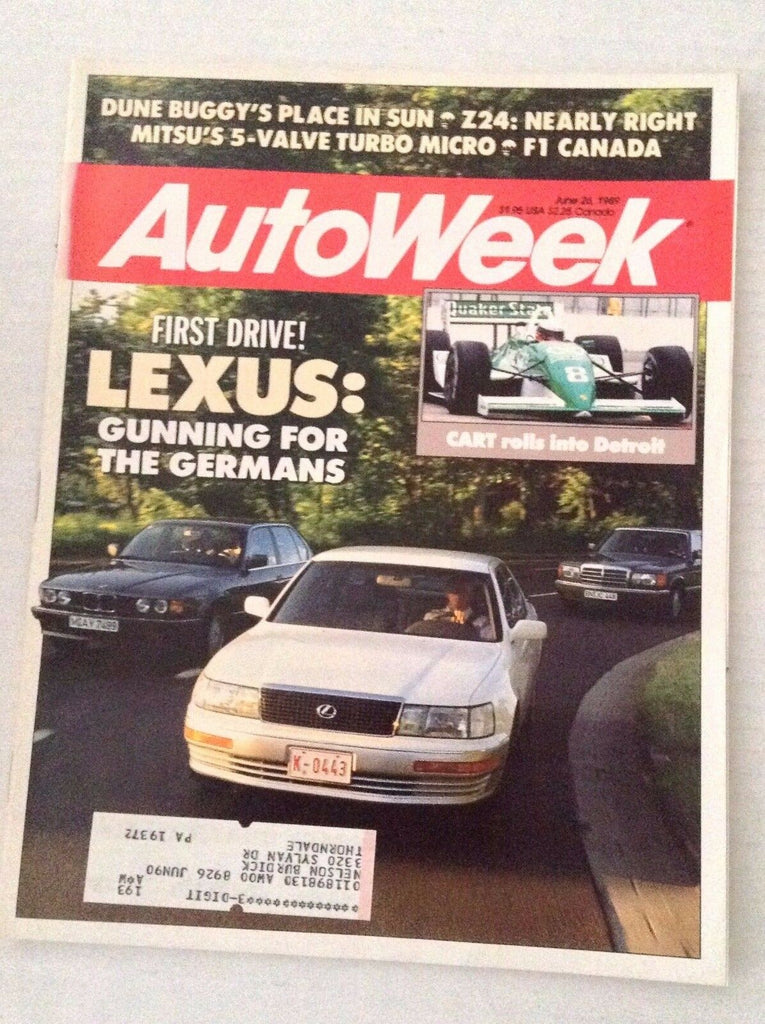 Autoweek Magazine Lexus Gunning For The Germans June 26, 1989 020617RH